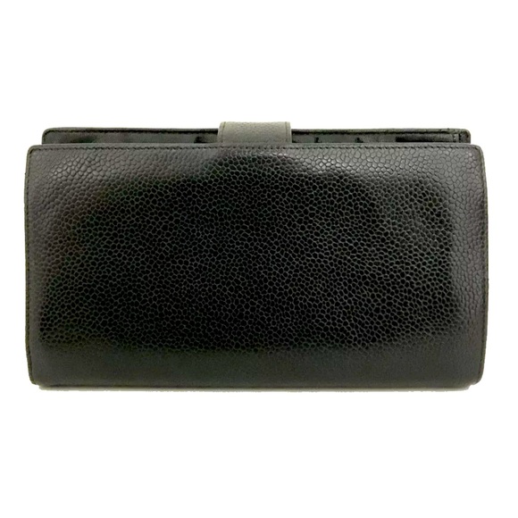 252 Chanel CC Logo Caviar Skin Long Bifold Wallet - Picture 2 of 9